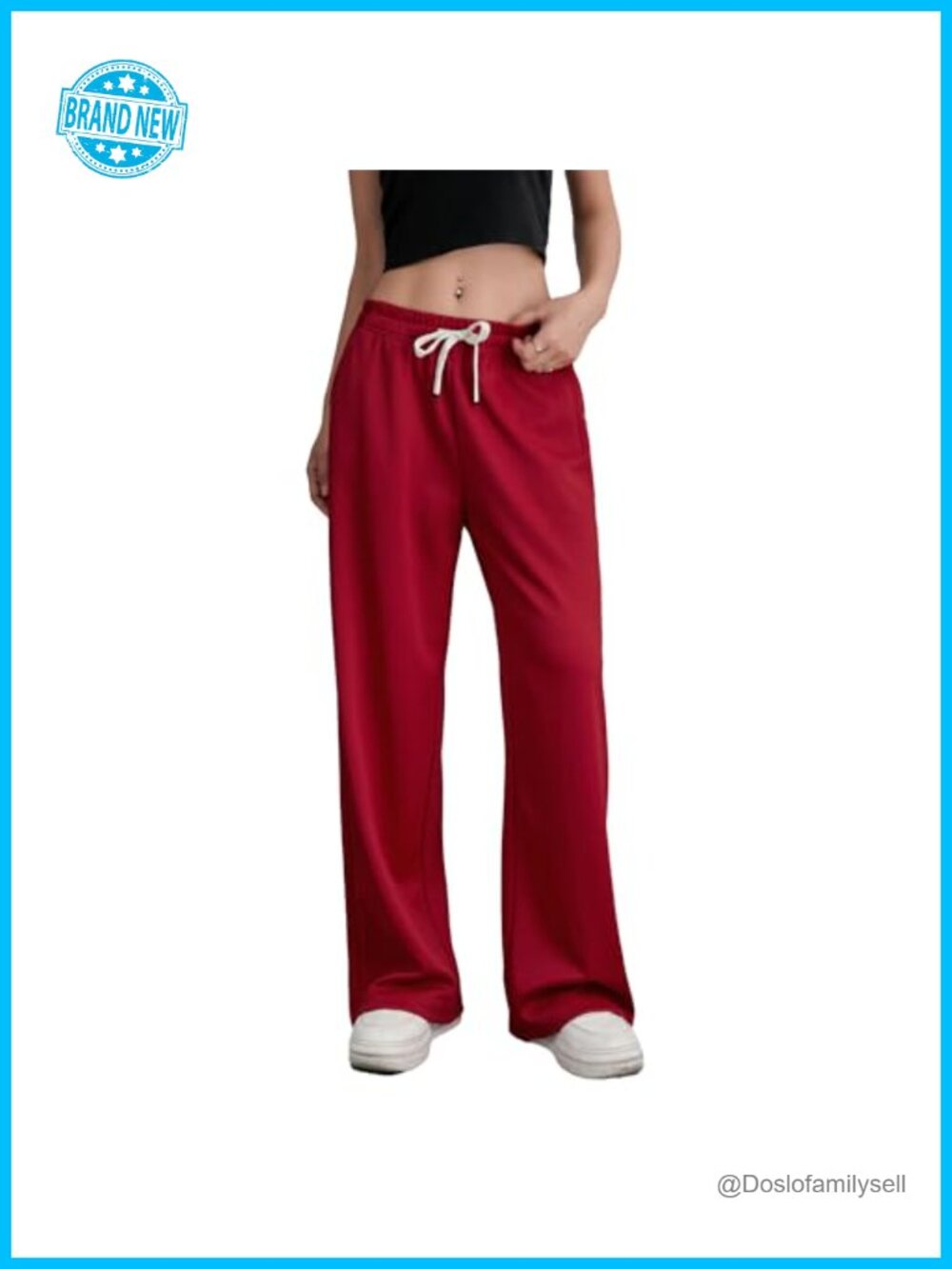 High Waisted Wide Leg Sweatpants Loose Fit Lounge Pajama Pants Drawstring